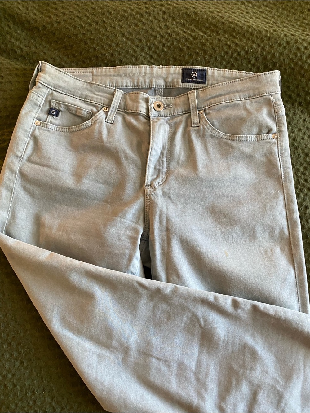 AG Adriano Goldschmied Light Gray Straight Jeans